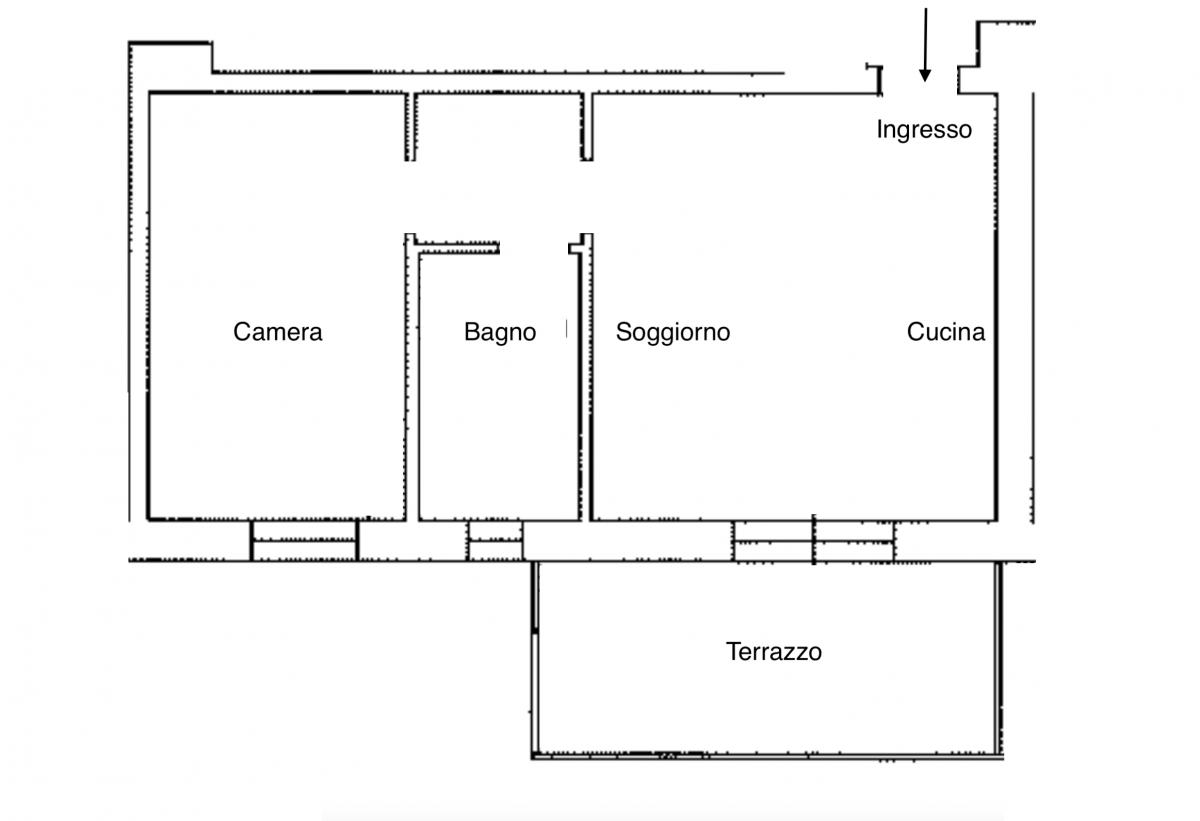 Milano, via M. Vascello -  bilocale di recente costruzione arredato con terrazzo
